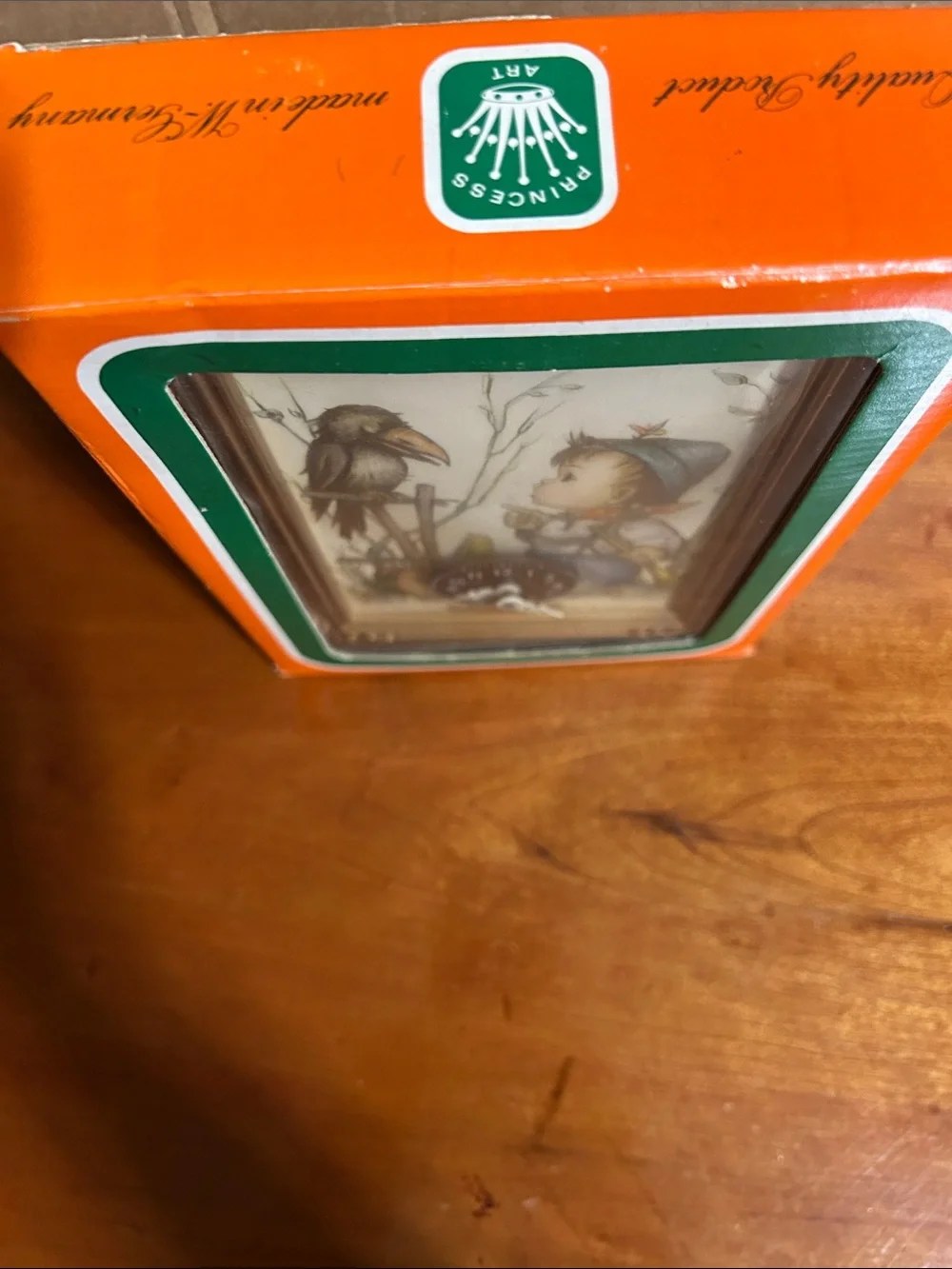 Vintage west German Hummel princess art mini wing up picture clock